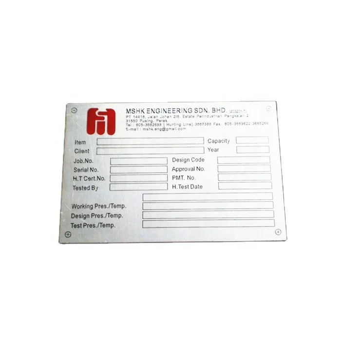 cheap etching aluminum nameplate