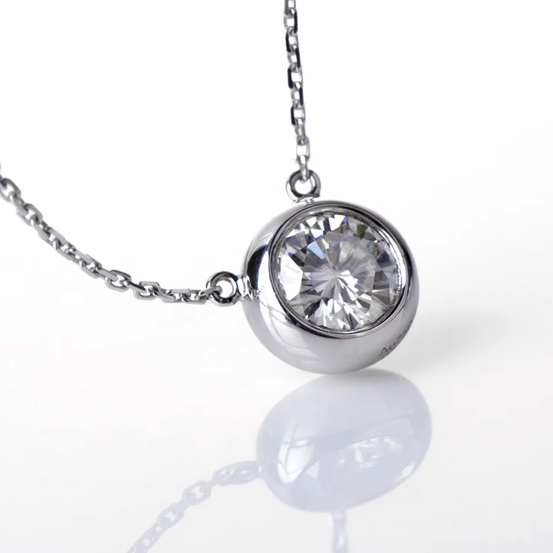 Модные белые цвет 1 ct синтетический бриллиант 18K золотое колье ожерелье для женщин