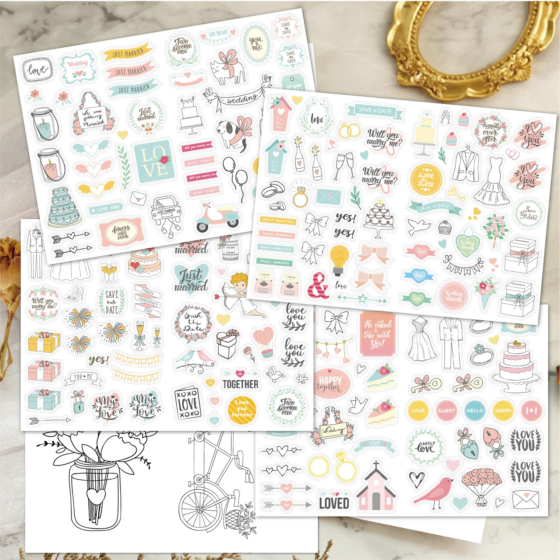 China Wholesale Custom Sticker Sheet Kiss Cut For Invitation CMYK Printing Door to door Shipping Factory Price Smooth Material
