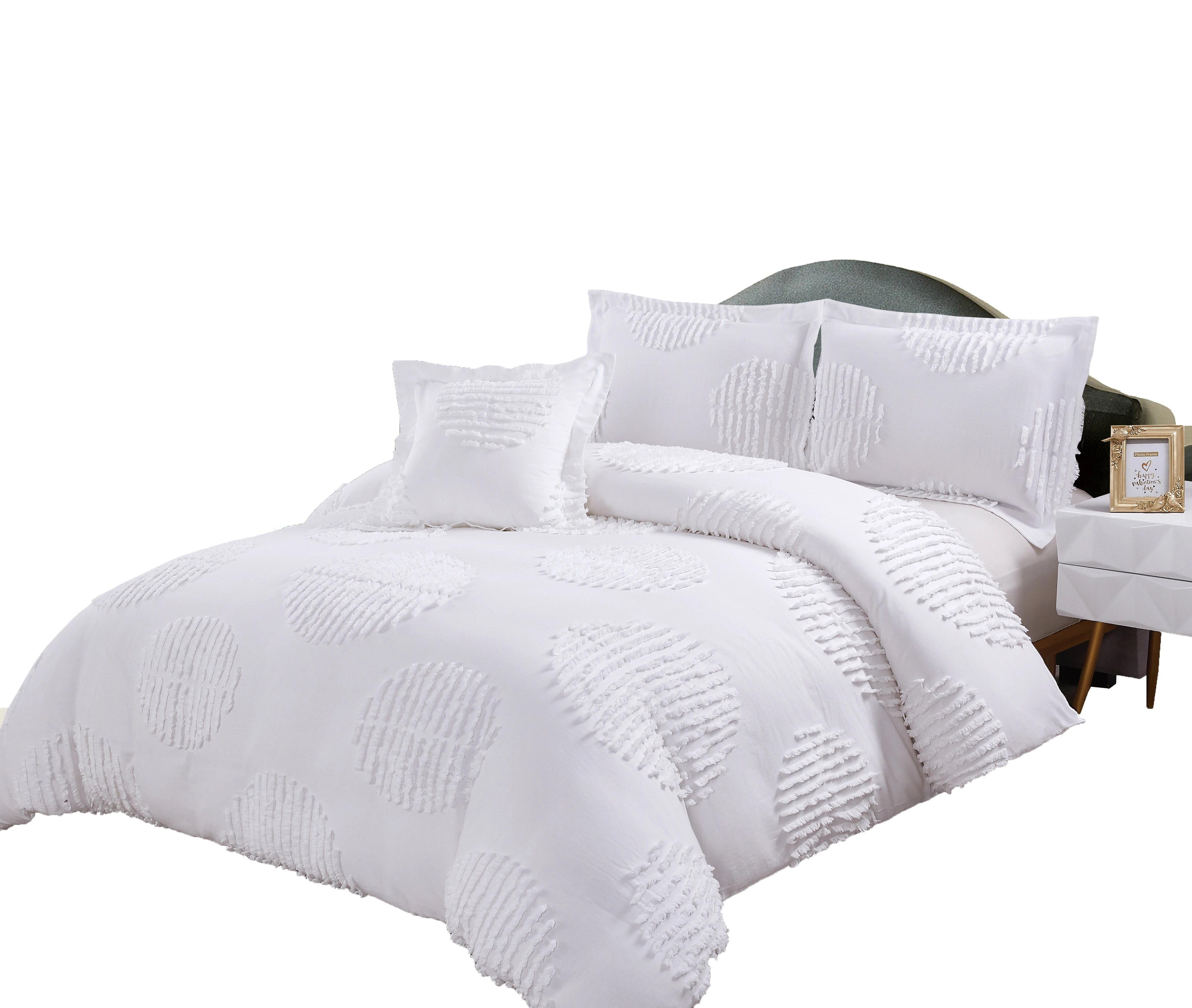 Белое постельное белье с вышивкой высококачественный современный комплект постельного белья