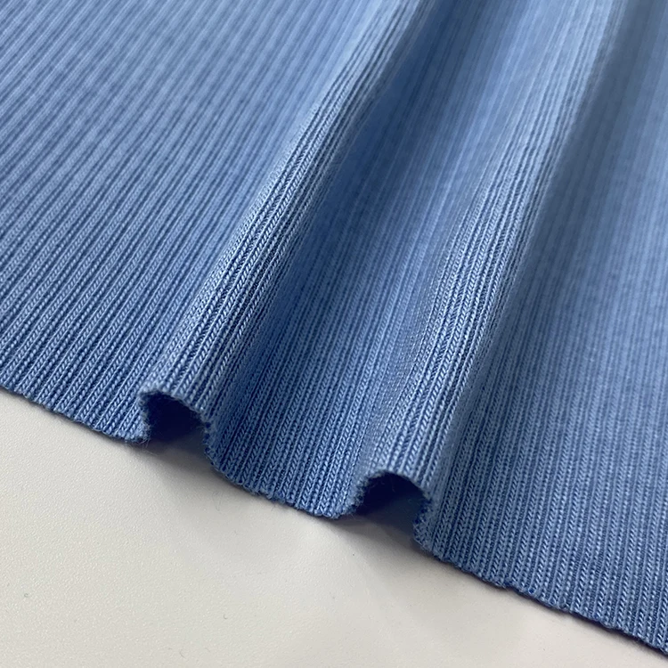 Harvest cotton modal knitted 2*2 rib fabric stretch fabric 230 gsm for fitness and sportswear