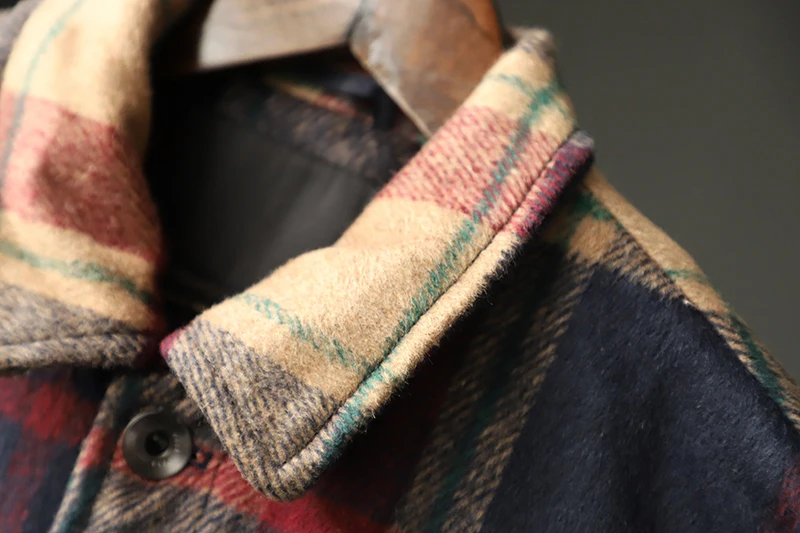 Men Clothing Red Check Jacket Slim Fit Thick Jackets Blazer for Winter Bomber Jacket Cashmere Shell Regular Clothing Length