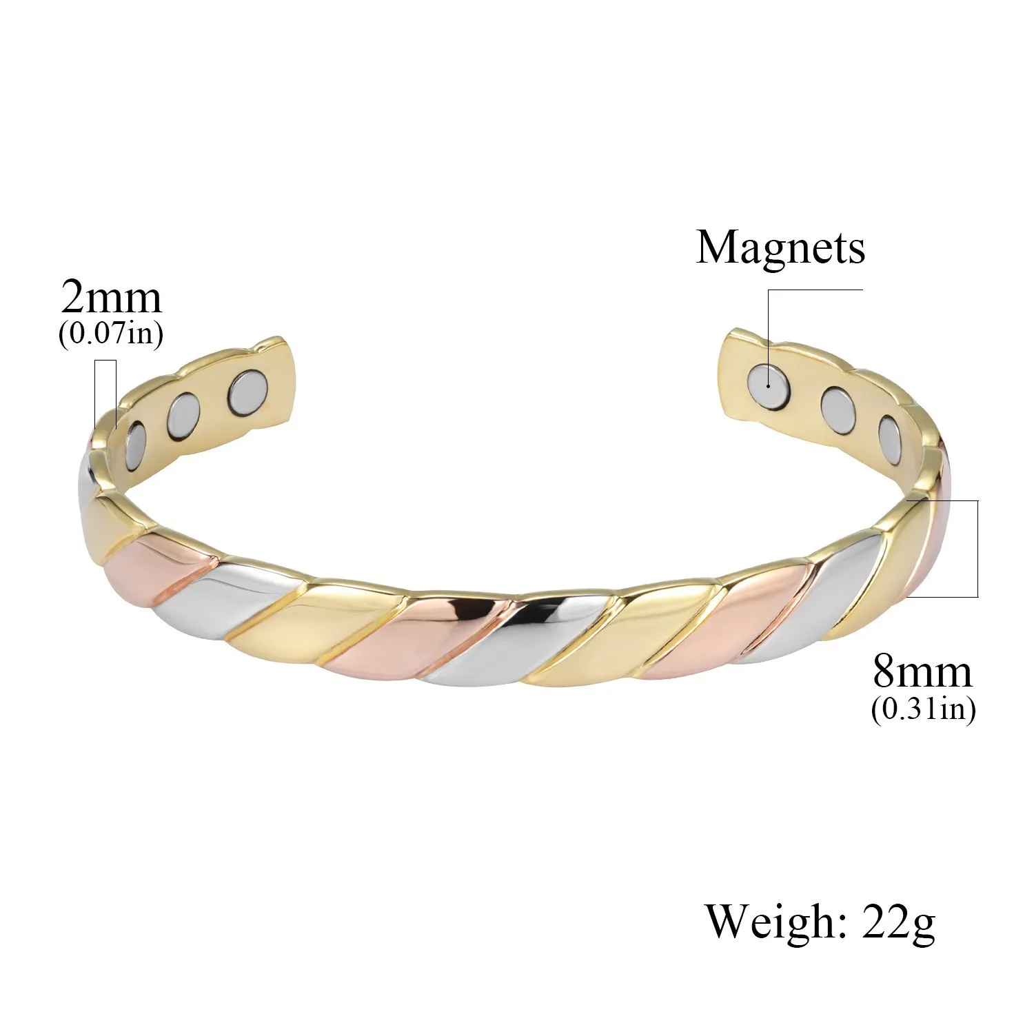 Wholesale Handcrafted Braid 99.99% Pure Copper Magnetic Bangles Adjustable Minimalist Copper Wire Bracelets Pour Femme Women