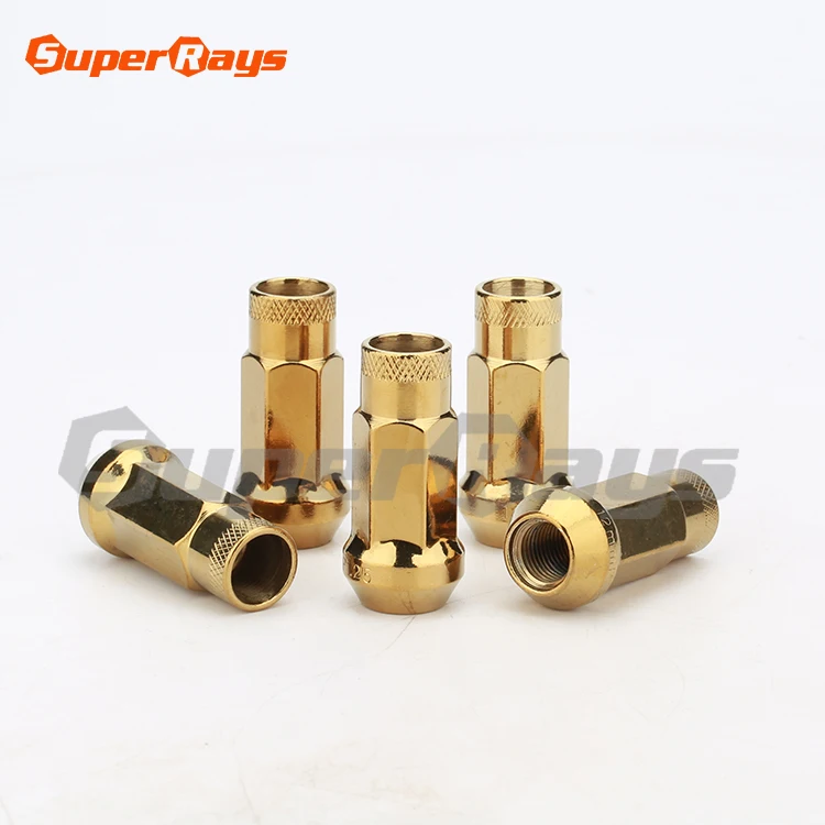 N055 GOLD MUTEKI Cone Seat 17mmHex M12x1.5/M12x1.25  Blister Packing Wheel Racing Nut Sets