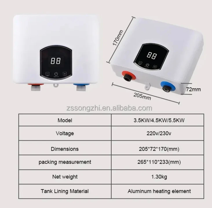 Quick heating smart calentador de agua sin tanque home water heater tankless hot water heater electric entire house