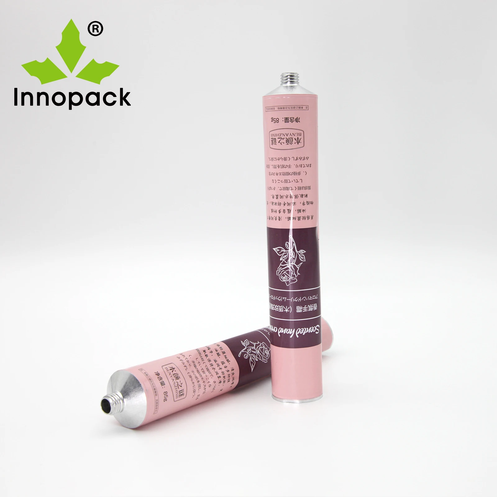 Empty Aluminum plastic tube with soft silica rubber gel spatula tip for face-mark squeeze tube packaging