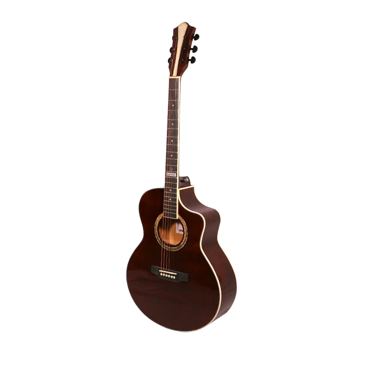 High Quality  cutaway linden acoustic electric guitar 40 Inch Professional Acoustic Guitar