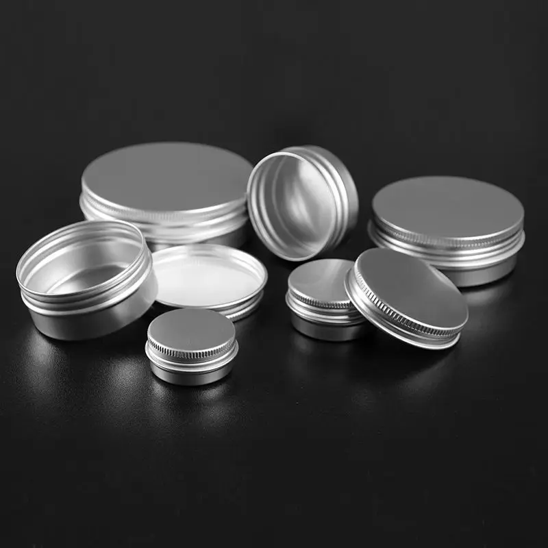 Wholesale aluminum cosmetic jars and pots for cosmetic packaging 30g Aluminum wax oil containers 15g 20g 25g 50g 100g