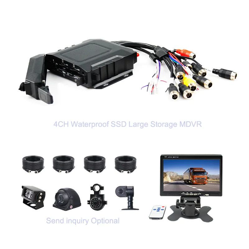 2024 waterproof 4ch 720p mdvr kit Truck 4g gps wifi video monitoring dvr 4 channel mdvr