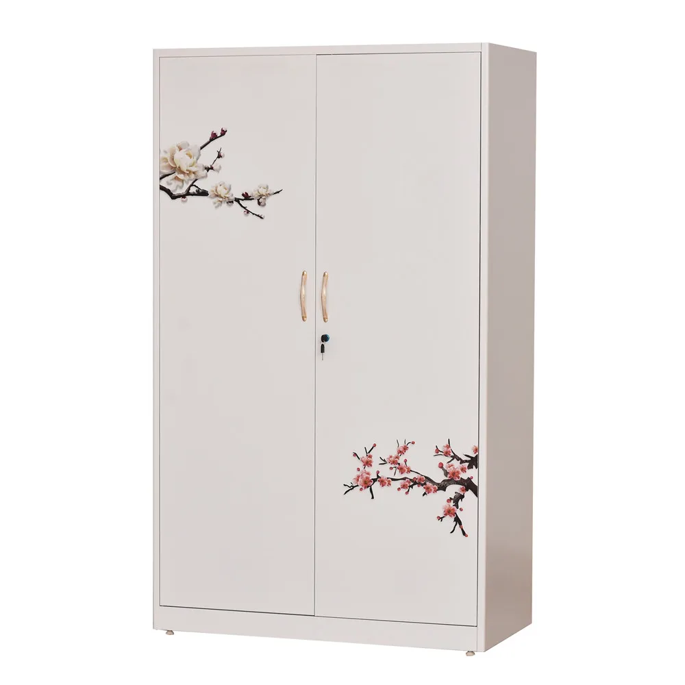 Steel Clothes Modern Bedroom Fuirniture 2 Door Portable Folding Almirah Bedroom Furniture,bedroom Furniture Metal 0.5~0.8mm