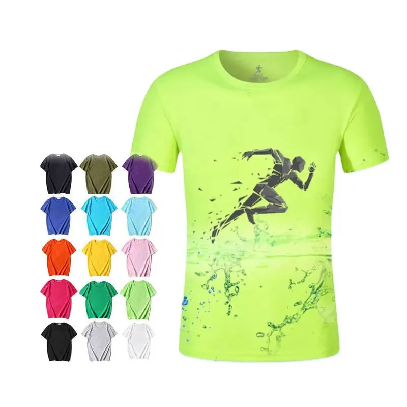 Free Sample 100% Polyester Design Full All Over Print Sports running T-shirt Marathon T Shirts Custom Sublimation T-shirts Mesh