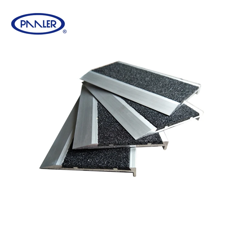 Factory Wholesale Non-Slip Aluminum Stair Parts Emery Carborundum Edging Strip Stair Nose Aluminum Stair Nosing