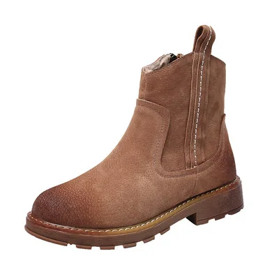 Женские универсальные винтажные ботильоны из кожи Sen, женские ботинки Martin на среднем каблуке, осень 2019