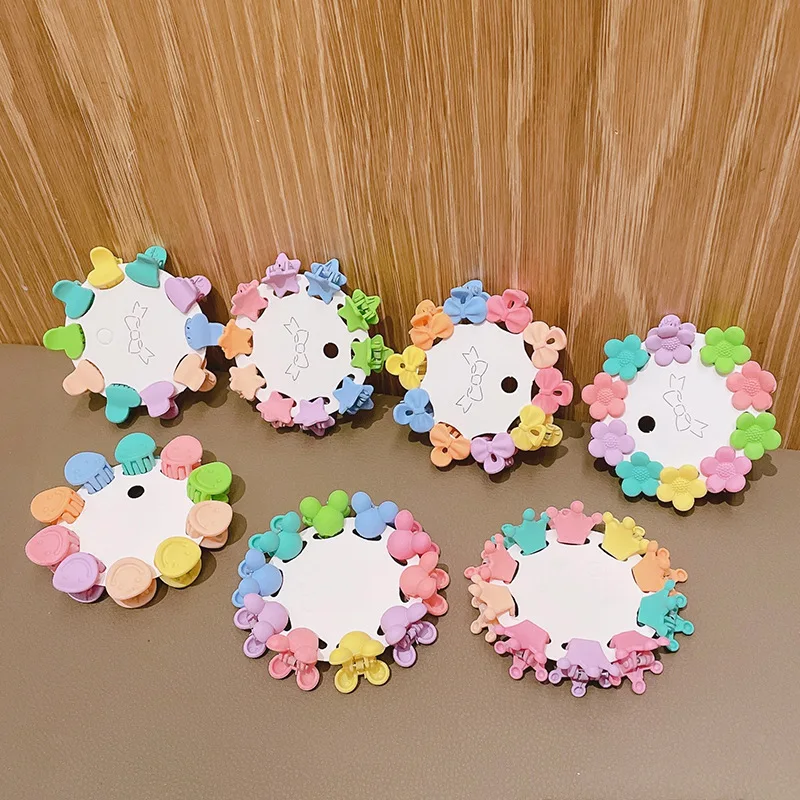 10 Pcs/Sets Candy Color Muti-Style Hair Claw Small Acrylic Hair Claw Clips For Baby Girls Hair Accessories Sets