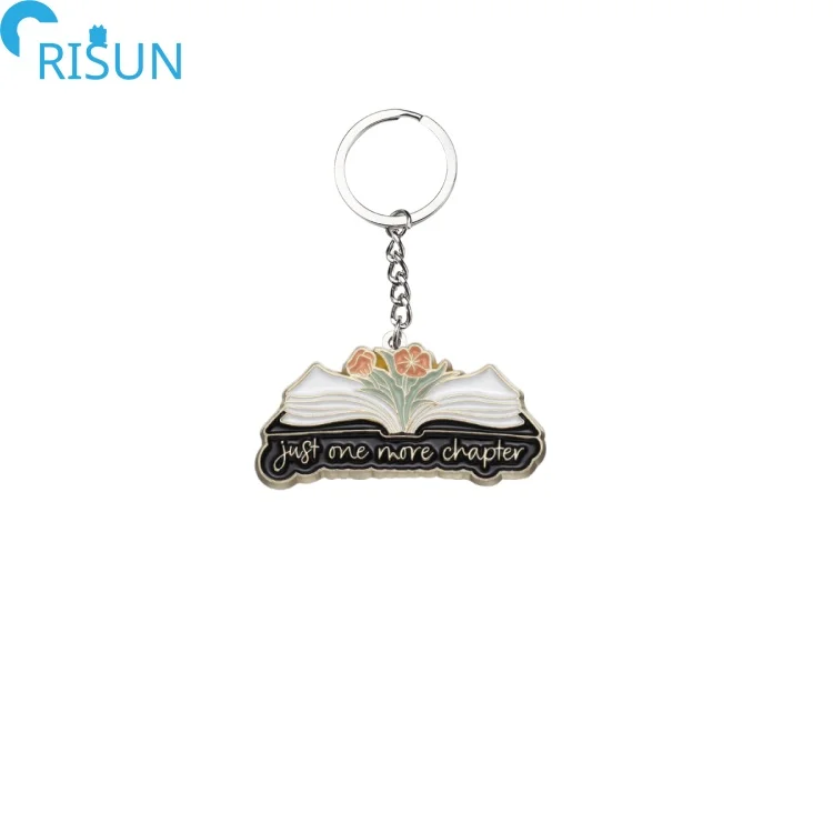 Customized Metal Enamel Creative Knowledge Backpack Keychains Keyrings Custom Geometry Textbook Student Accessories Key Chain