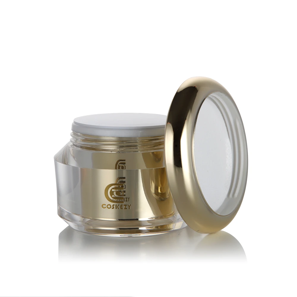 Luxurious Customized Gold Skincare Beauty Cosmetic Products 15g 30g 50g Acrylic Plastic Face Cream Containers Jars