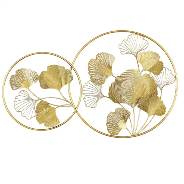 Logo Crystal Ginkgo Biloba Wall Stickers Ginkgo Biloba Home Decor Bedroom Metal Ornaments Kids Room Decoration Art Wall Decals