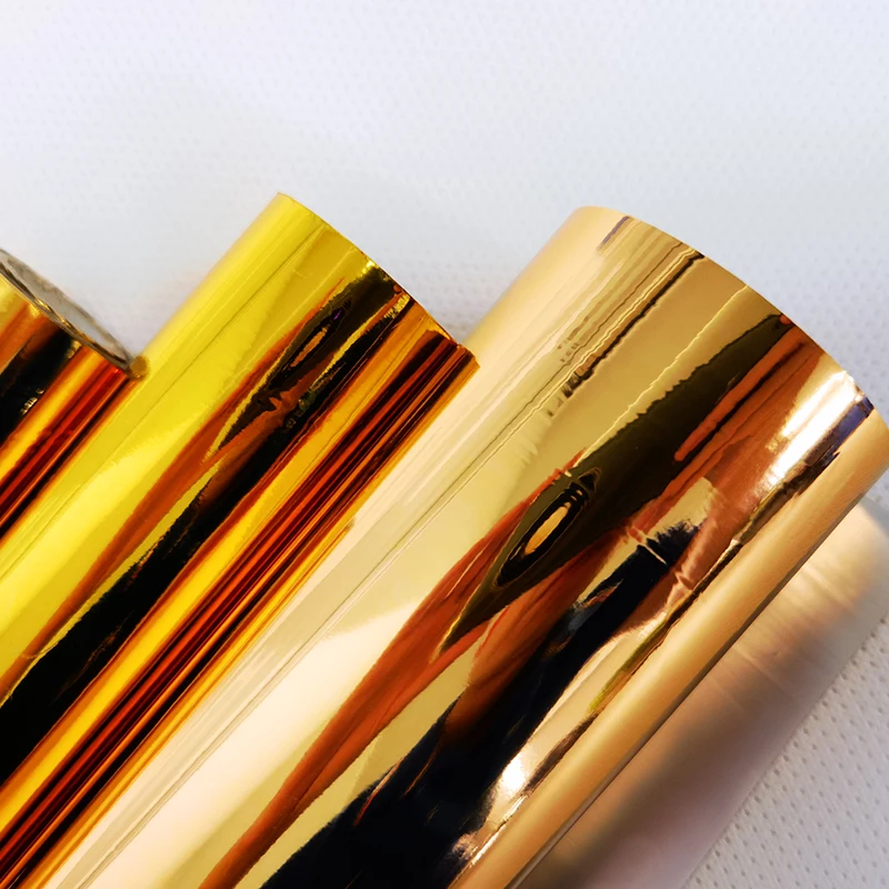 PET metalized gold & silver Foil thermal laminating film lamination roll for packaging industry carton packaging