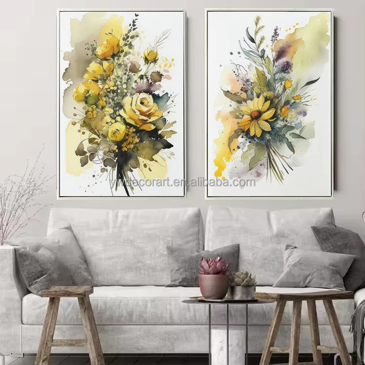 Wholesale High Quality Modern Framed Natural Flower Painting For Home Decoration