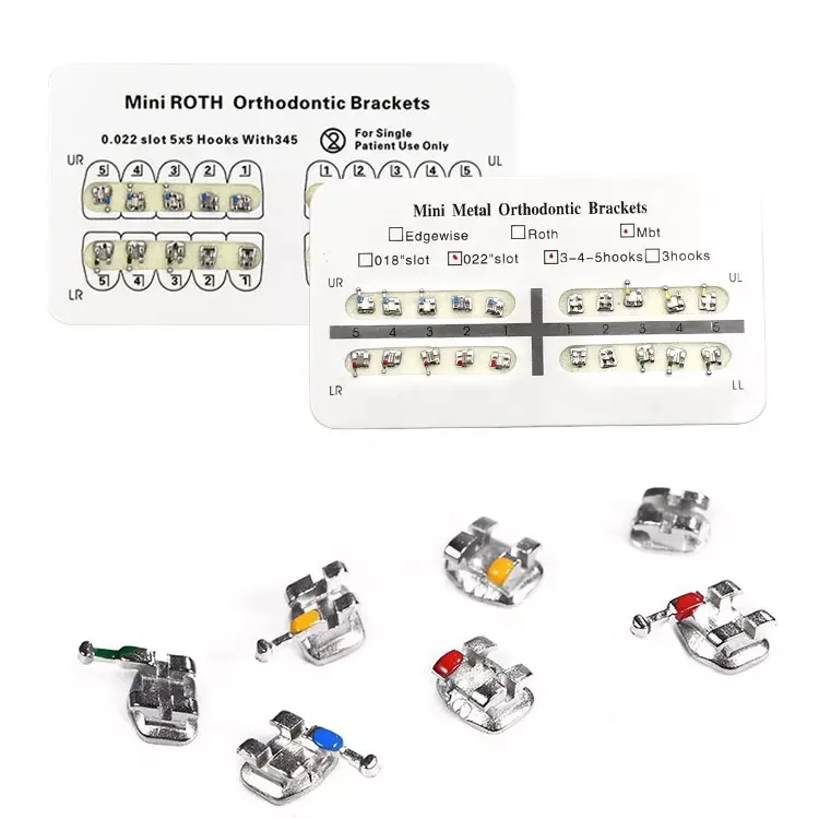 Медицинский стоматологический ортодонтический металлический кронштейн Sichuan UM с 345 крючками 022 018 зубные скобы ortho edgewise monoblock