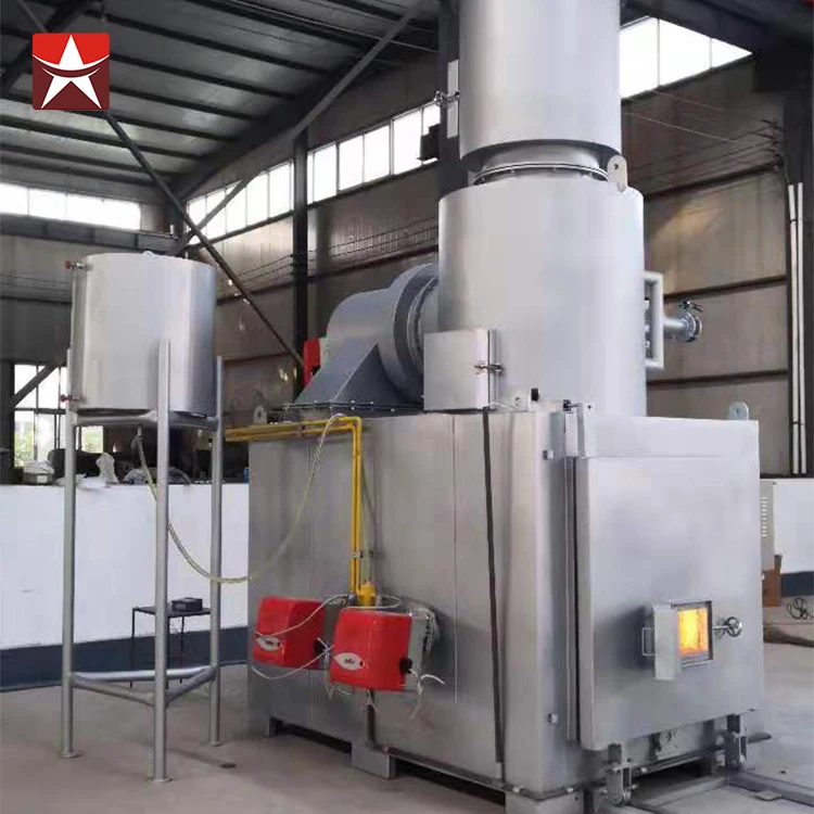 500kg lpg diesel natural gas fired general waste incinerator with filter