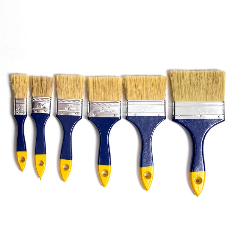 China Local Factory Wooden Handle Natural Soft  Bristle Brush  Small Paint Brush different size Brush bristle