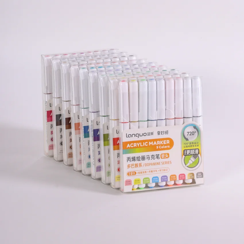 New Languo Direct Liquid Acrylic Drawing Painting Art Marker Pen With Soft Tip
