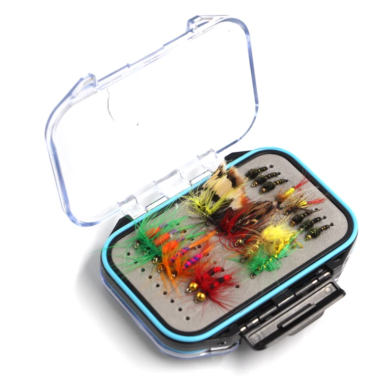 2023 Hot Selling Fly Fishing Box Two-Sided Waterproof Lightweight Fly Box Easy Grip Transparent Lid Fly Fishing Lures Box