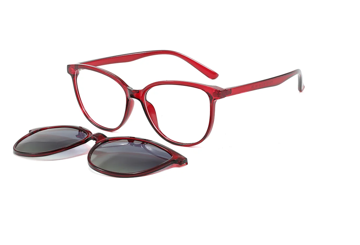 2 in 1 Multi-Function Clip-On Polarized Outdoor Sunglasses Unisex Sunglass Round Frame Two-in-One Magnet