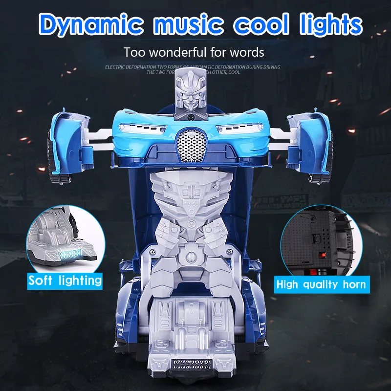 1-3 Children boy toy car model electric universal deformation robot automatic deformation sports car model