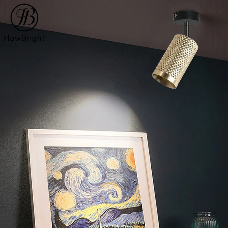 Decorative GU10 Hanging for Kitchen Bar Living Room Black with Gold Aluminum Adjust Indoor Surface Mounted Ceiling Spot Light