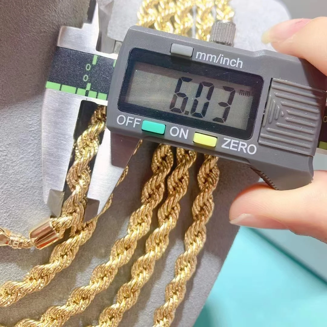 promotion factory prices. 18k pure gold au750  Twisted Rope necklace solid real gold suitable for both men and women