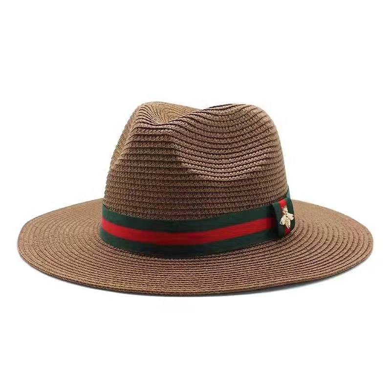 Wholesale Summer Fedora Straw Hat Wide Brim Roll up Beach Paper Panama Hat