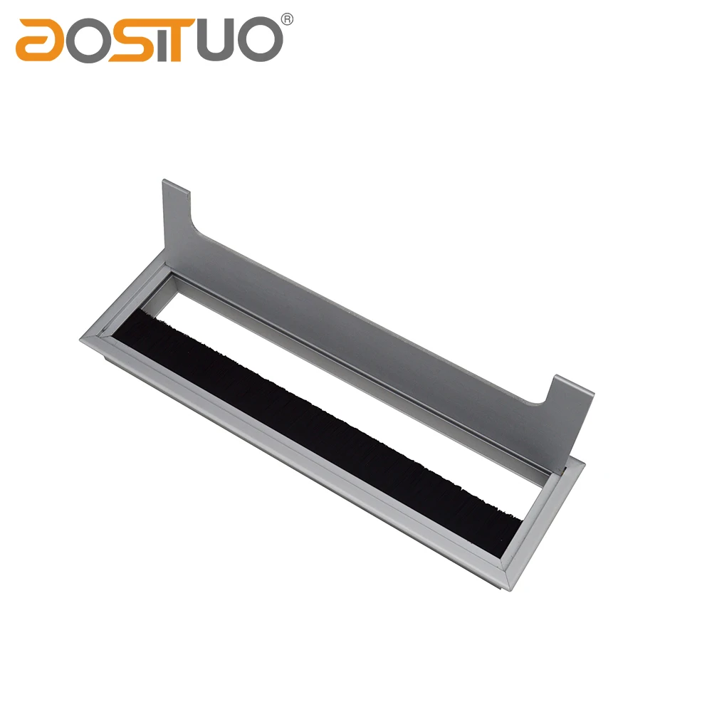 Square grommet aluminium office  computer desk cable outlet box manager table cable grommet