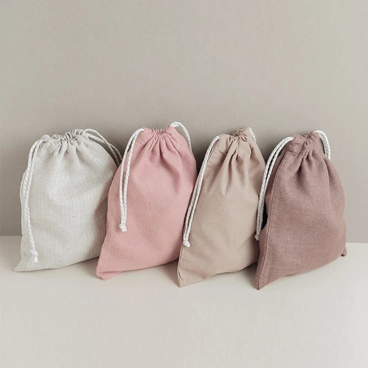 FeiFei Double drawstring cotton bag Eco Musin Canvas Cotton Bag Drawstring Bag Custom Logo