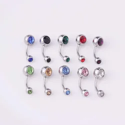 Pierce 316 stainless steel body accessories belly nail abdomen double drill navel nail navel ring wholesale cute nose rings