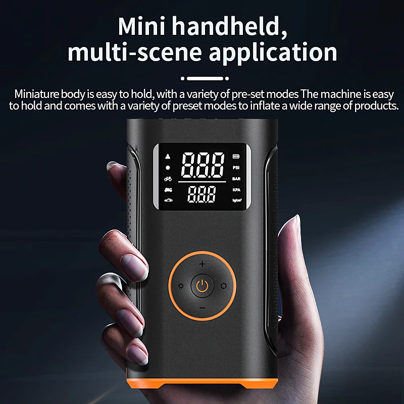 Air Pump For Inflatable Mattress Air Pump LED Portable Wireless Rechargeable Car Bike Inflate Exhaust Mattress Air Pump