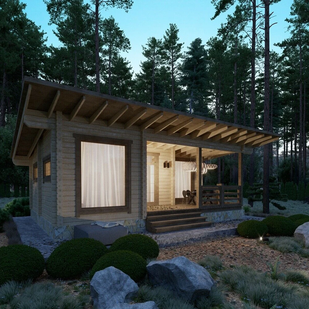 Casa Prefabricada Prefab Homes Wooden Prefab House Kit 1 Bedroom 100% Lightweight waterproof Soundproof