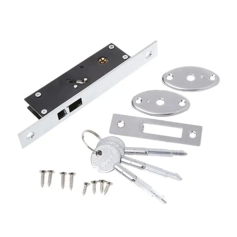 Durable Aluminum Alloy Sliding Door Hook Lock Cross-shaped Key Bolt Locks For Framed Glass Door