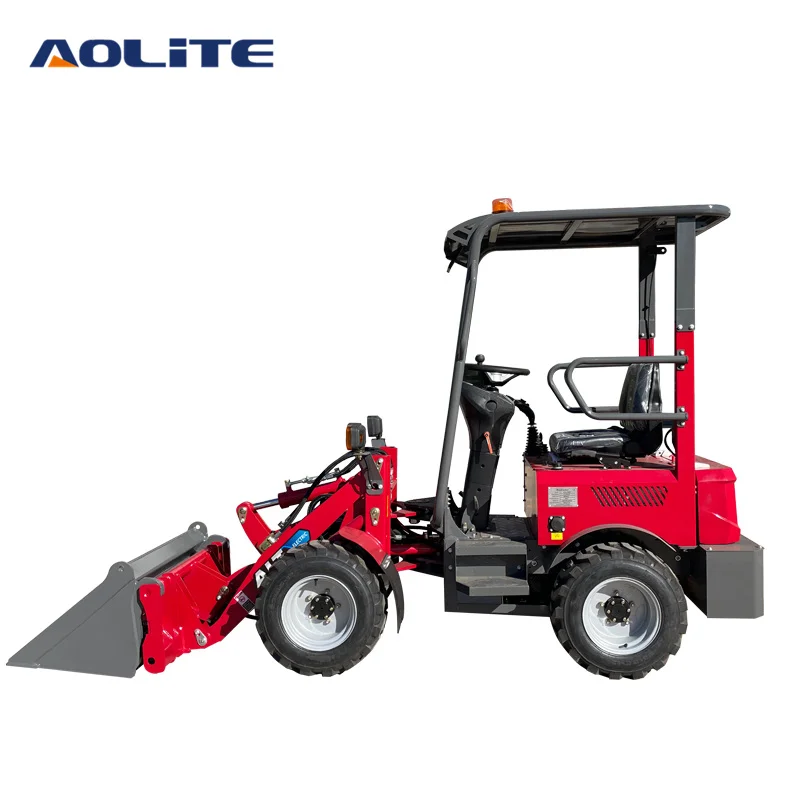 AOLITE E604 сочлененный полный аккумулятор Новая энергия электрический небольшой удобный колесный погрузчик 1 тонна для продажи