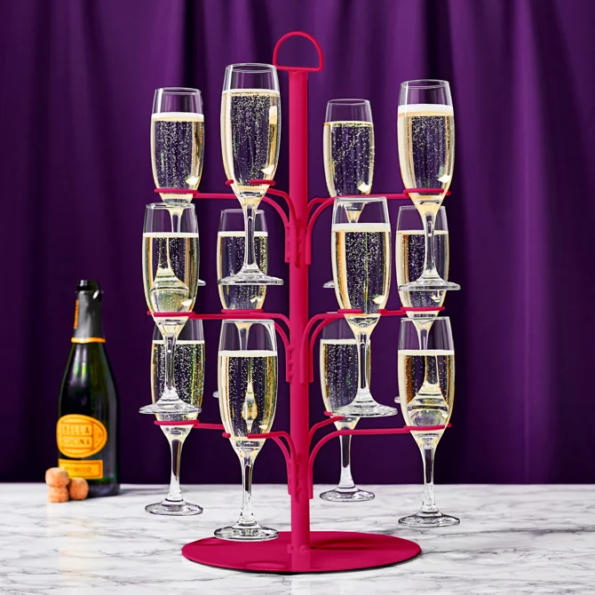 Panic Buying White Cocktail Tree Presents Champagne Tower Black Cocktail Display Tower Holder