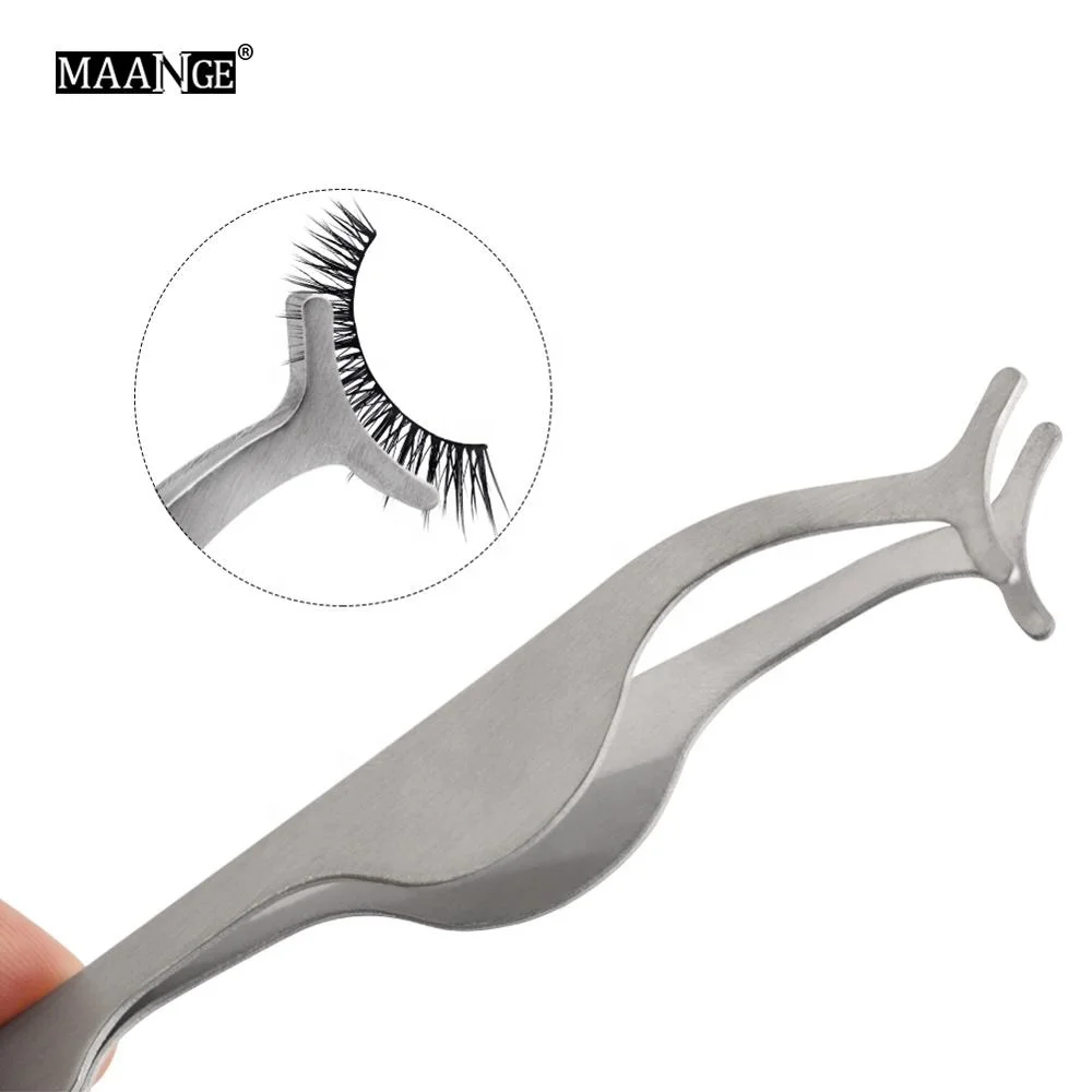 1pcs False Eyelash Tweezers Pro Fake Eye Lash Applicator Eyelash Extension Curler Nipper Clip Clamp Makeup Forceps Tools