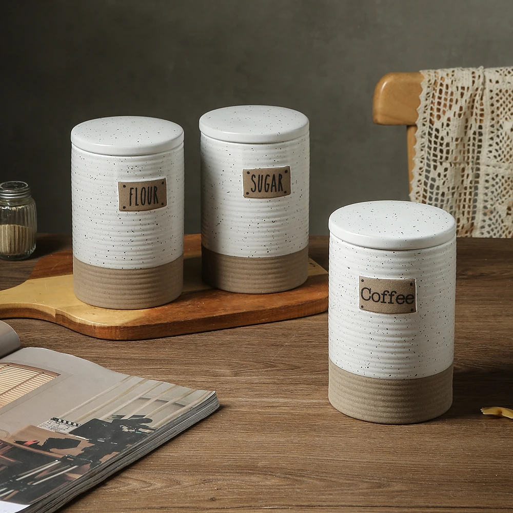Wholesale Price Air Tight Sealing Canister Storage Food Storage Jar for Cereal Flour Ceramic Jar