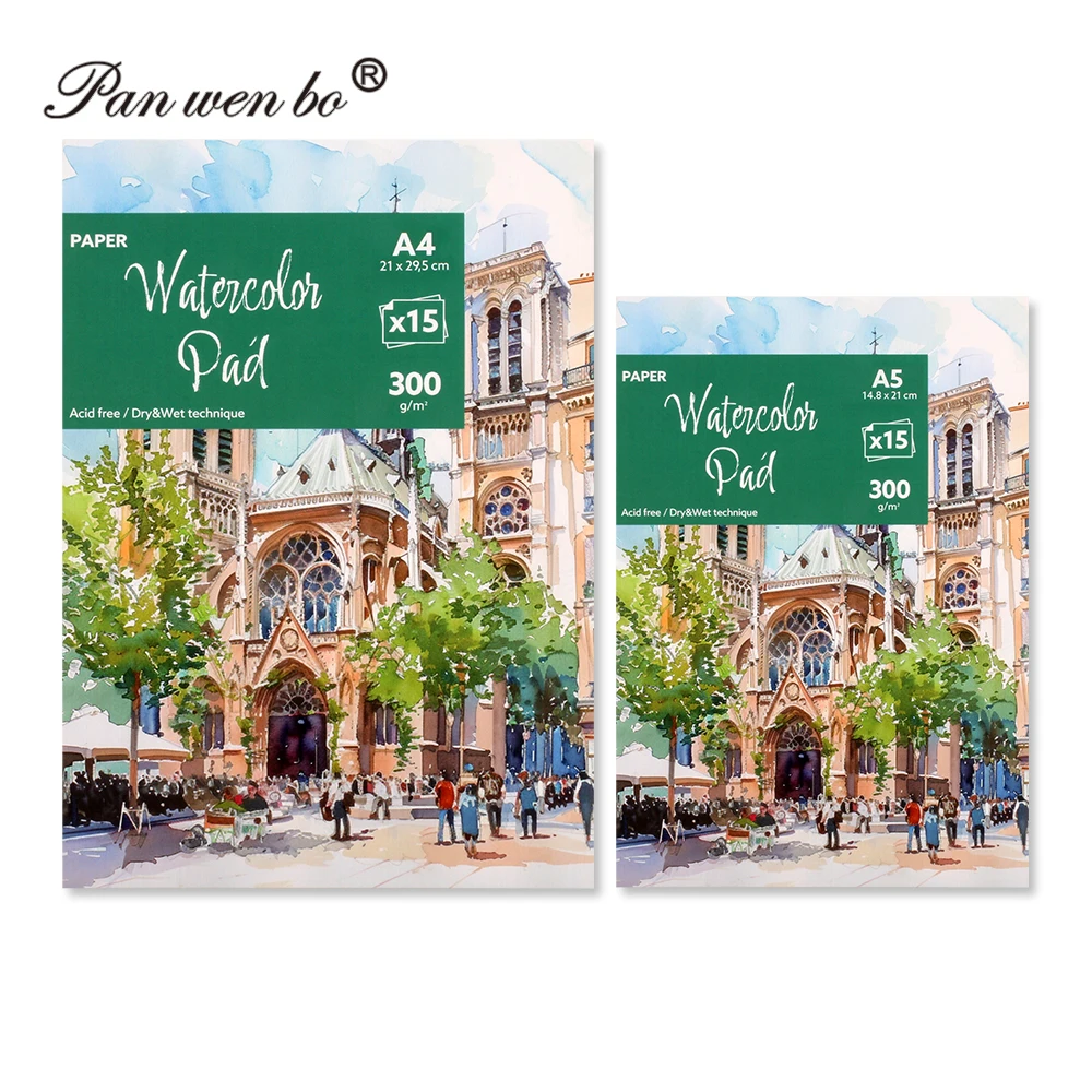 Panwenbo A4 Size Watercolor Paper Pad 300 Gsm Cold Press Watercolor Paper Water Color Pad Watercolor Sketchbook For Art Painting