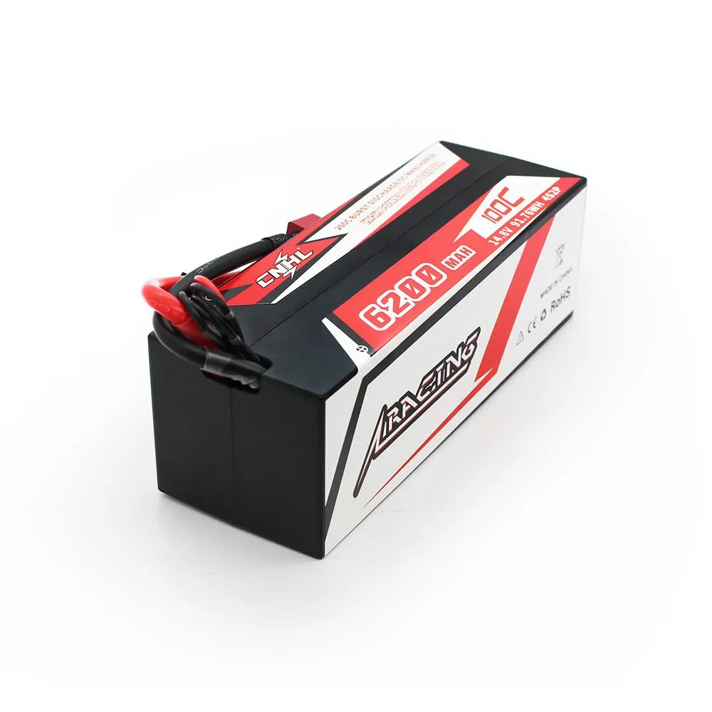 CNHL high discharge lipo Racing Series 6200MAH 14.8V 4S 100C Lipo Battery pack Hard Case with Deans Plug For rc car