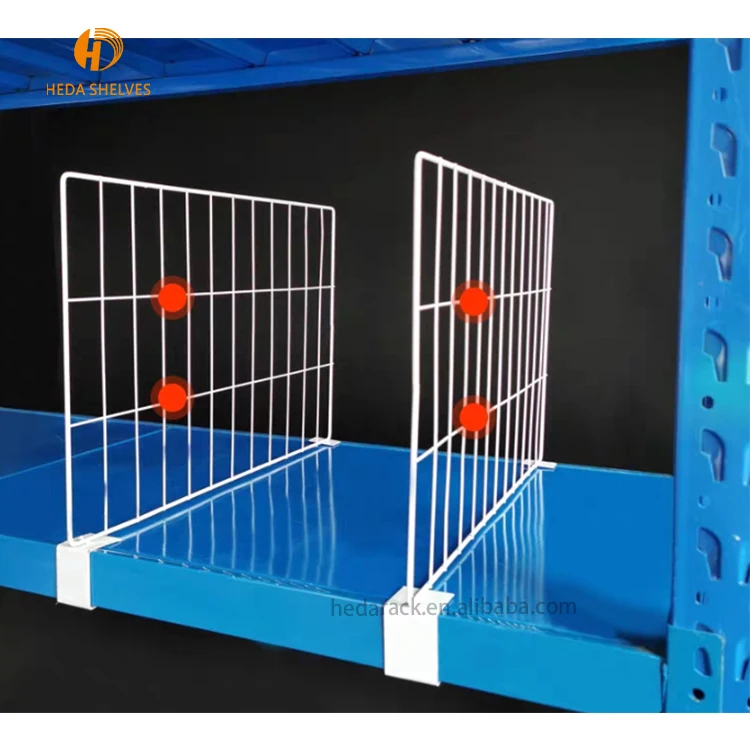Material handling steel galvanized clip-on welded zinc hanging metal wire mesh shelf dividers for wire decking
