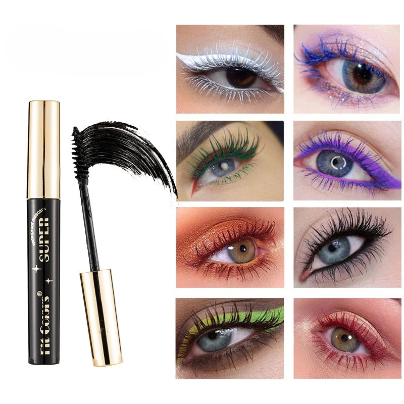Wholesale Daily make up long lasting custom Private Label Mascara Black Waterproof 4D colorful red green eyelash Mascara