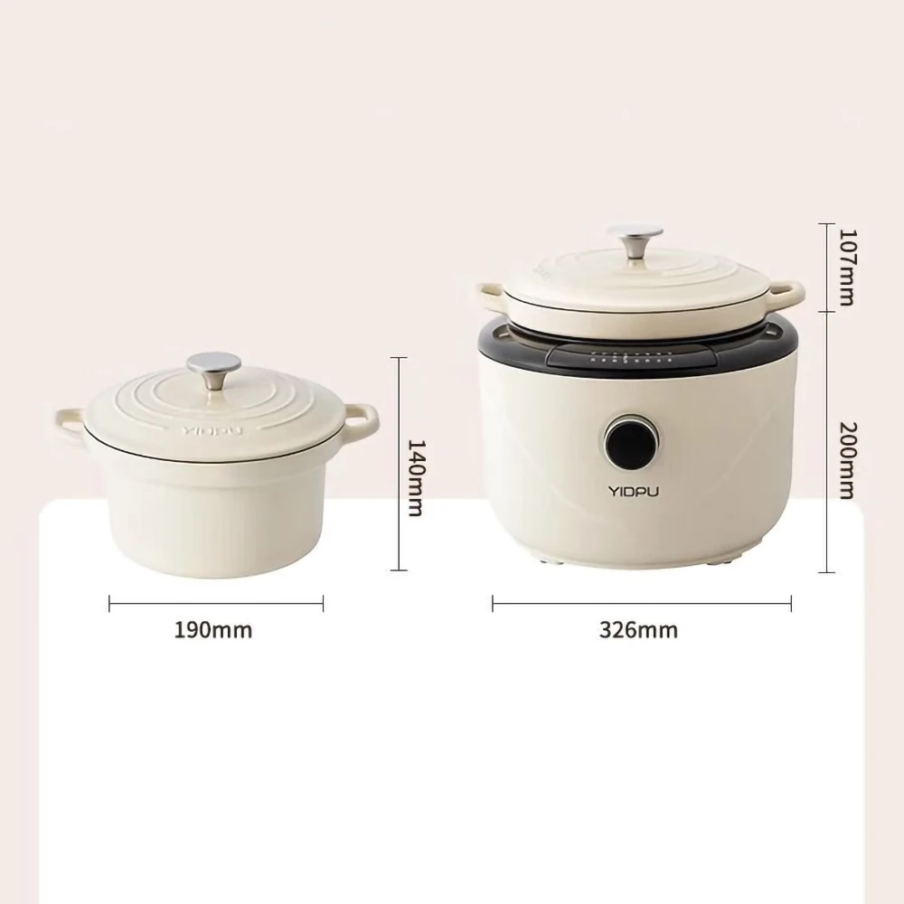 1500W Multi-functional Slow Cooker For household with LCD Display and Knob Control and easy to clean