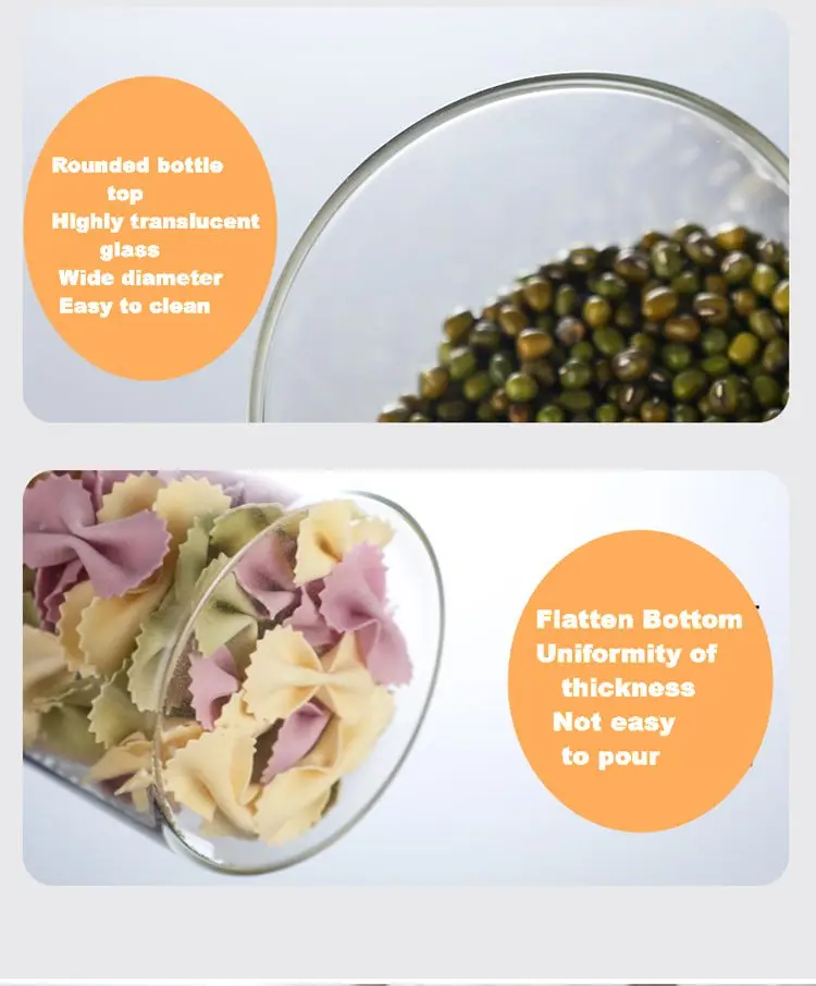 Wholesale High Borosilicate Glass Storage Jars  Bamboo Lid Storage Jars   500ml Round Storage Jar