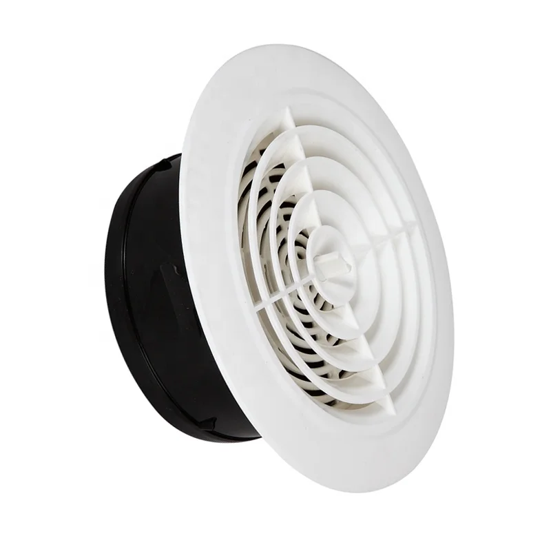 Plastic Round Adjustable HVAC damper ceiling air duct diffusers